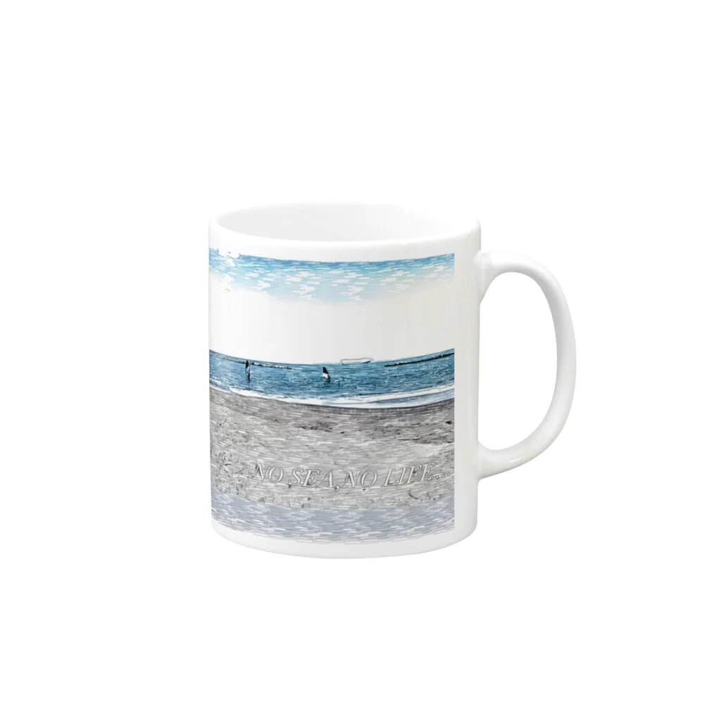 daikou2019のNO.SEA,NO.LIFE Mug :right side of the handle