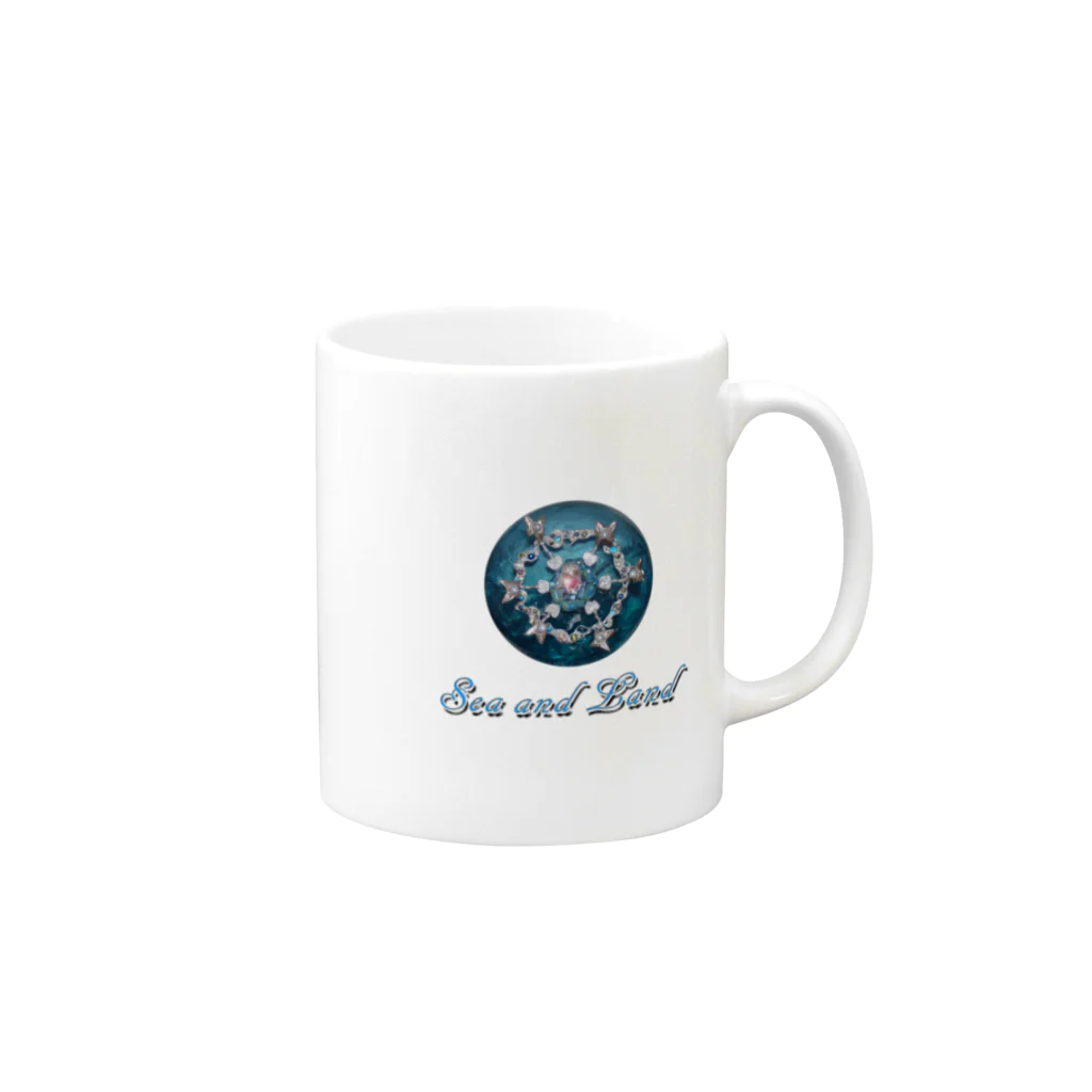 Sea and LandのSea and Land（テキスト下） Mug :right side of the handle