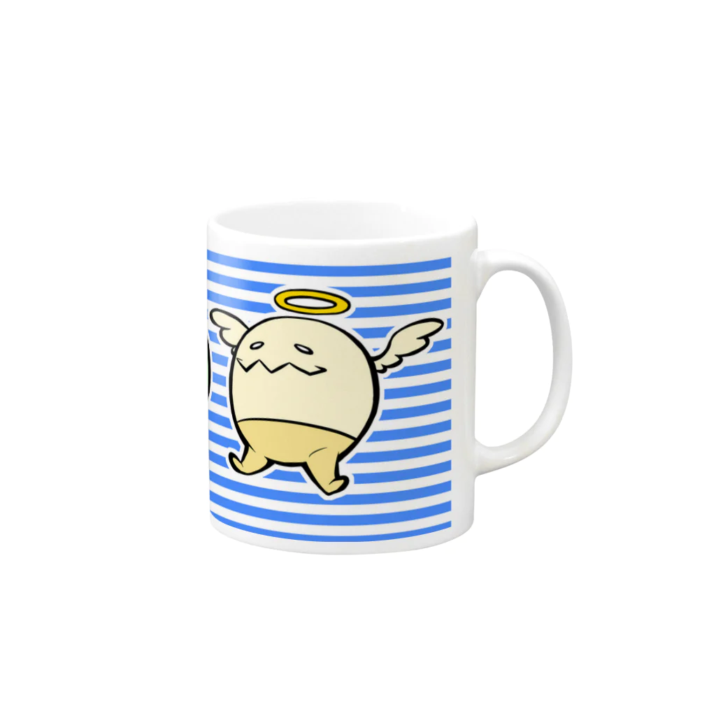 薮乃ランのかぷ丸トリオ（青） Mug :right side of the handle