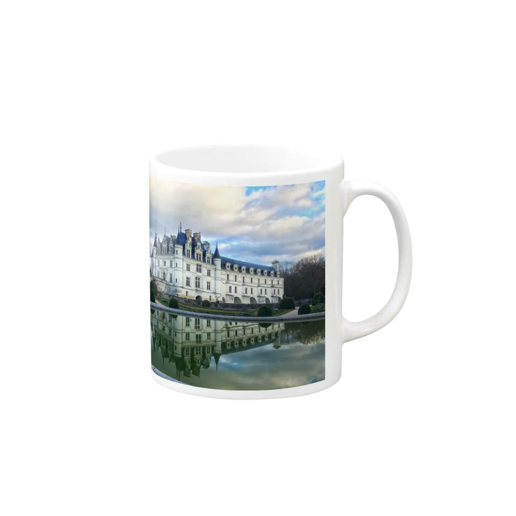 La mer ラ・メールのLe château de Chenonceau シャノンソー城 Mug :right side of the handle