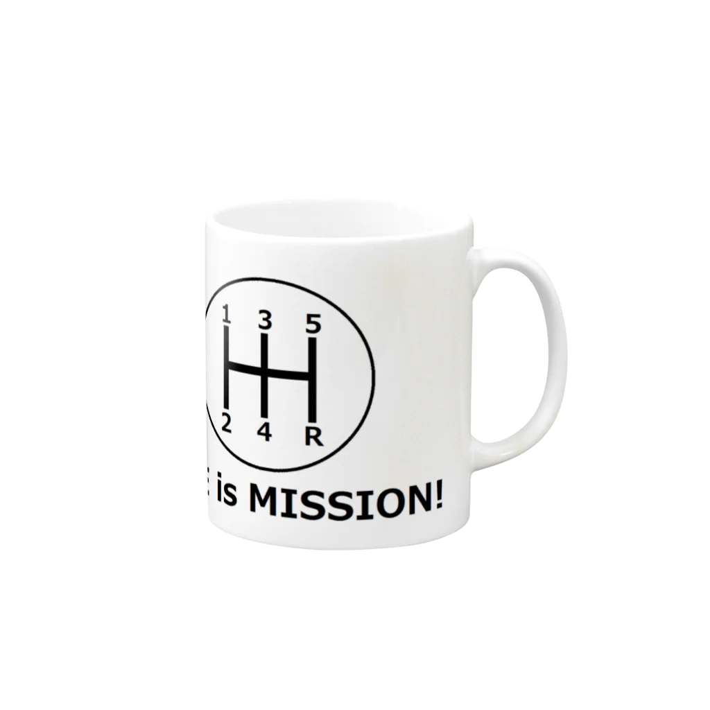 メイビークローバー【雑貨店】のミッション！ Mug :right side of the handle