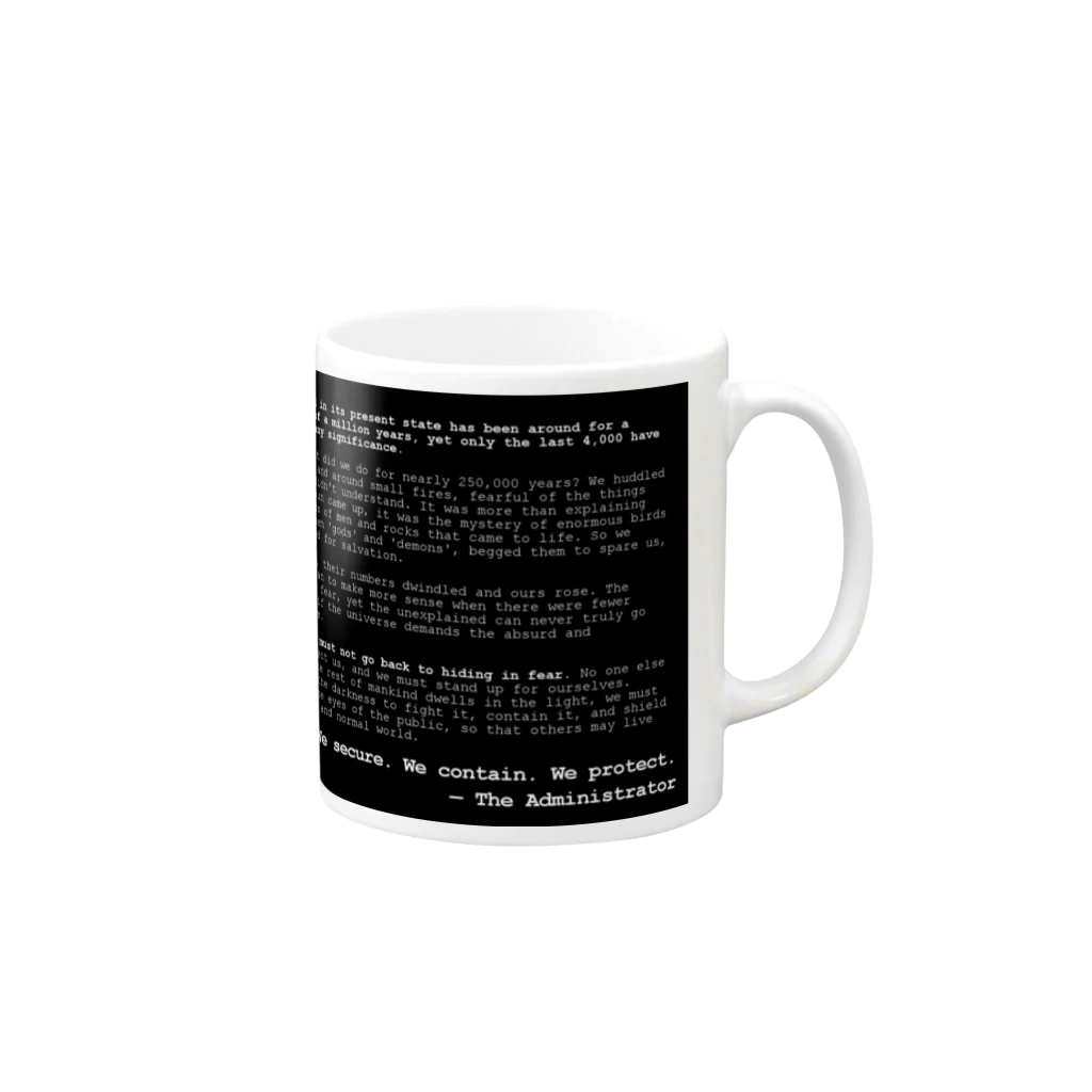 トランジスタ＠ SCP FoundationのSCP財団ロゴグッズ-コップ黒[SCP Foundation] Mug :right side of the handle