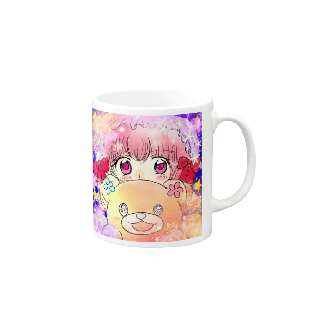 KANARIAのはなくまちゃんと夢見る女の子 Mug :right side of the handle