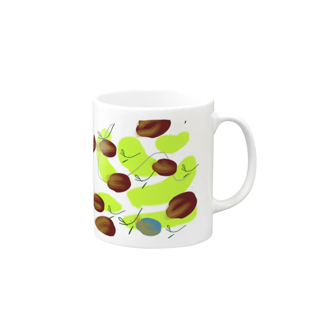 shop.aのtulips like coffee beans(ライム) Mug :right side of the handle