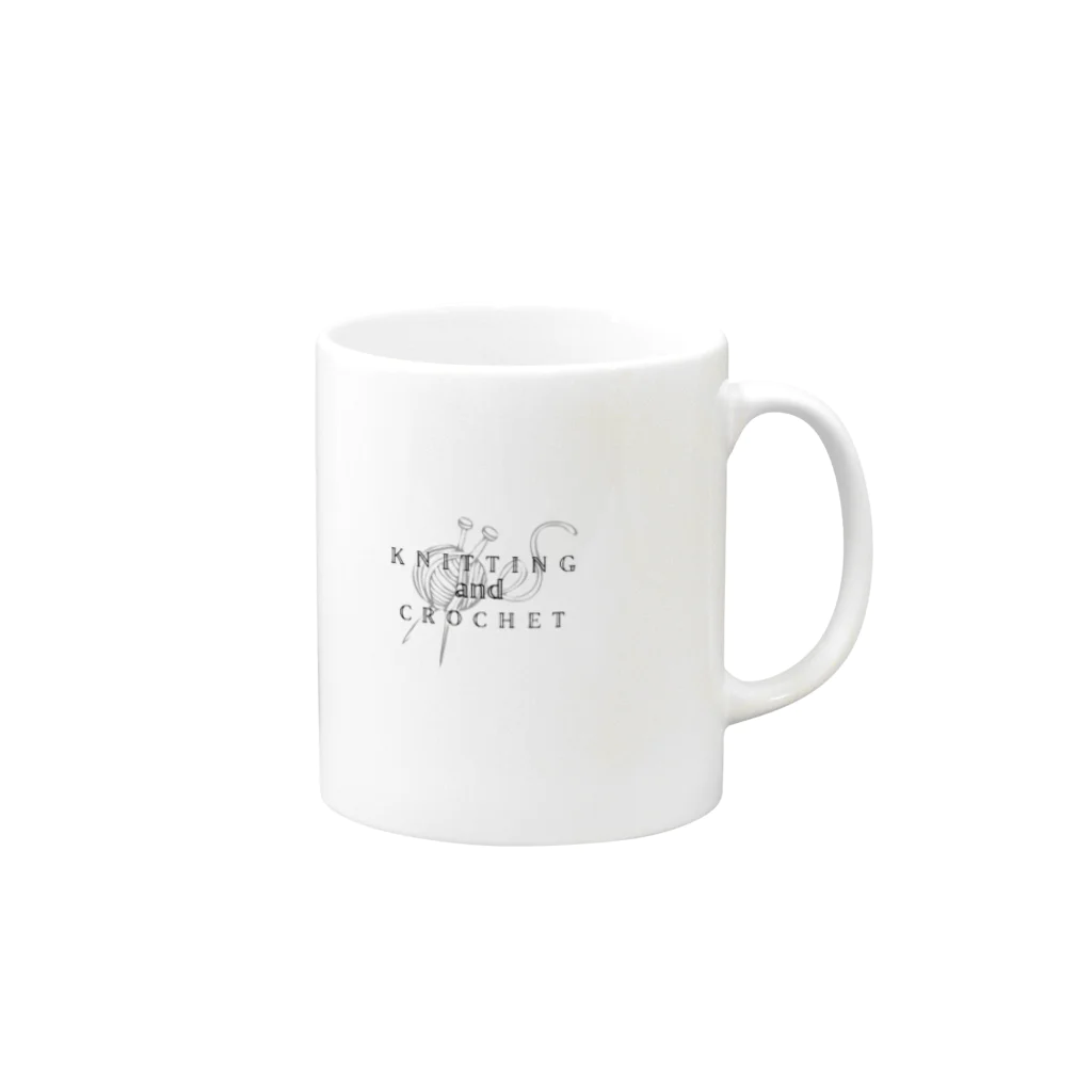 高梨あんなの編み物好き好きアピール(simple) Mug :right side of the handle