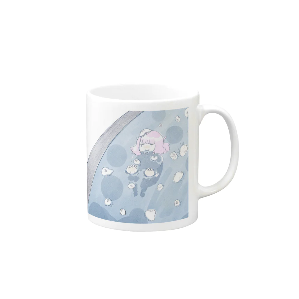 みんなのうたのくらげのおふろ Mug :right side of the handle