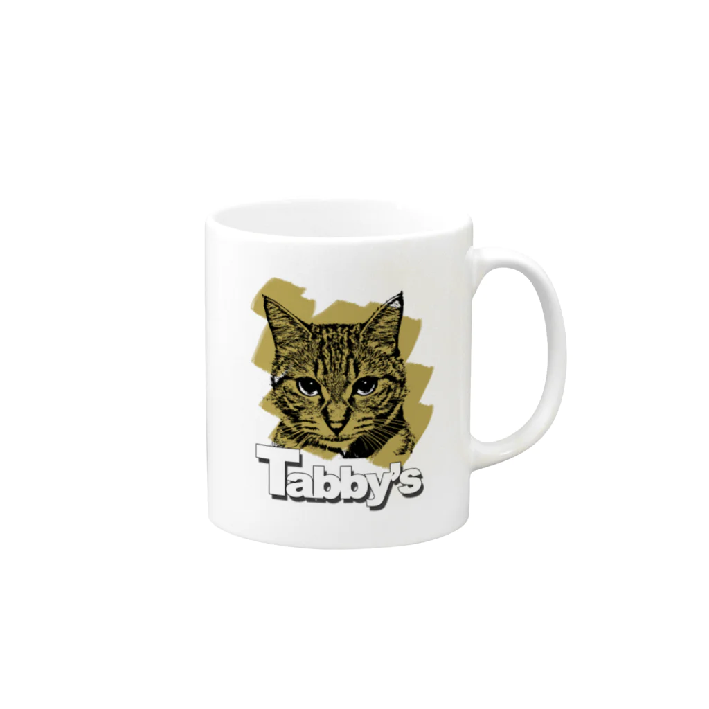 Hard luck & EdenのTabby's ロゴ有り Mug :right side of the handle