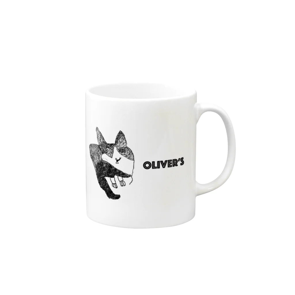 Oliver's のOliver's cat Mug :right side of the handle