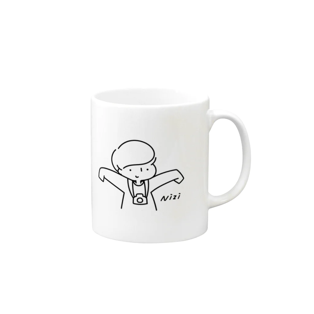 虹の虹くん Mug :right side of the handle