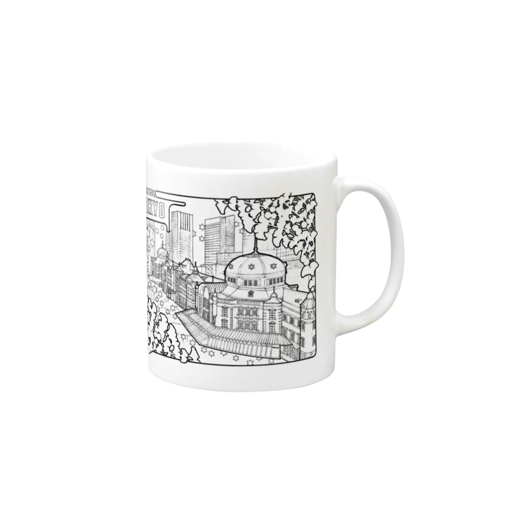 Azusa’s Artpostersの東京駅 Mug :right side of the handle