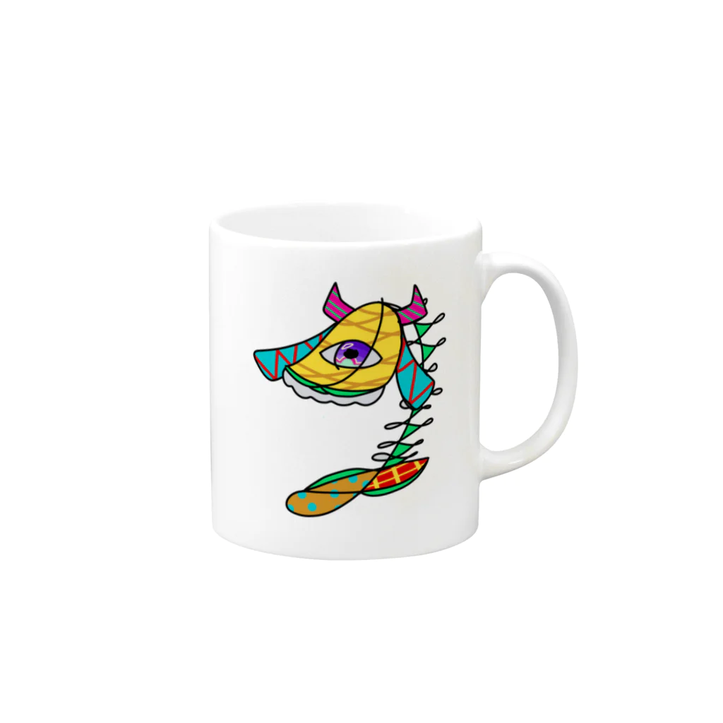 iRoPpA いろっぱのモンスターフラワー Mug :right side of the handle