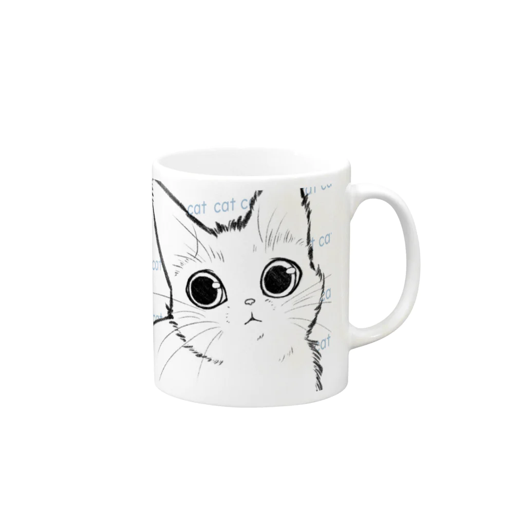 とらねこ横丁の猫のしろしろ Mug :right side of the handle