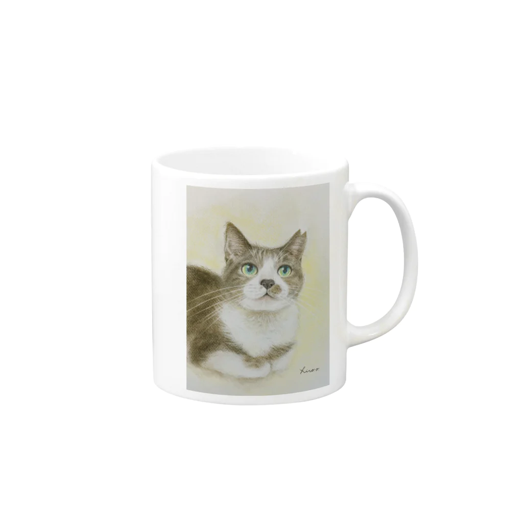 アトリエねこまどの香箱座り Mug :right side of the handle