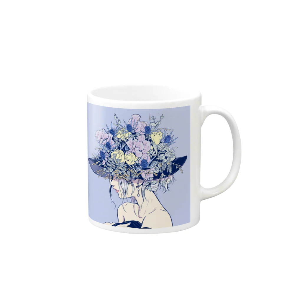 ホリプーイラストショップのFlower girl Mug :right side of the handle