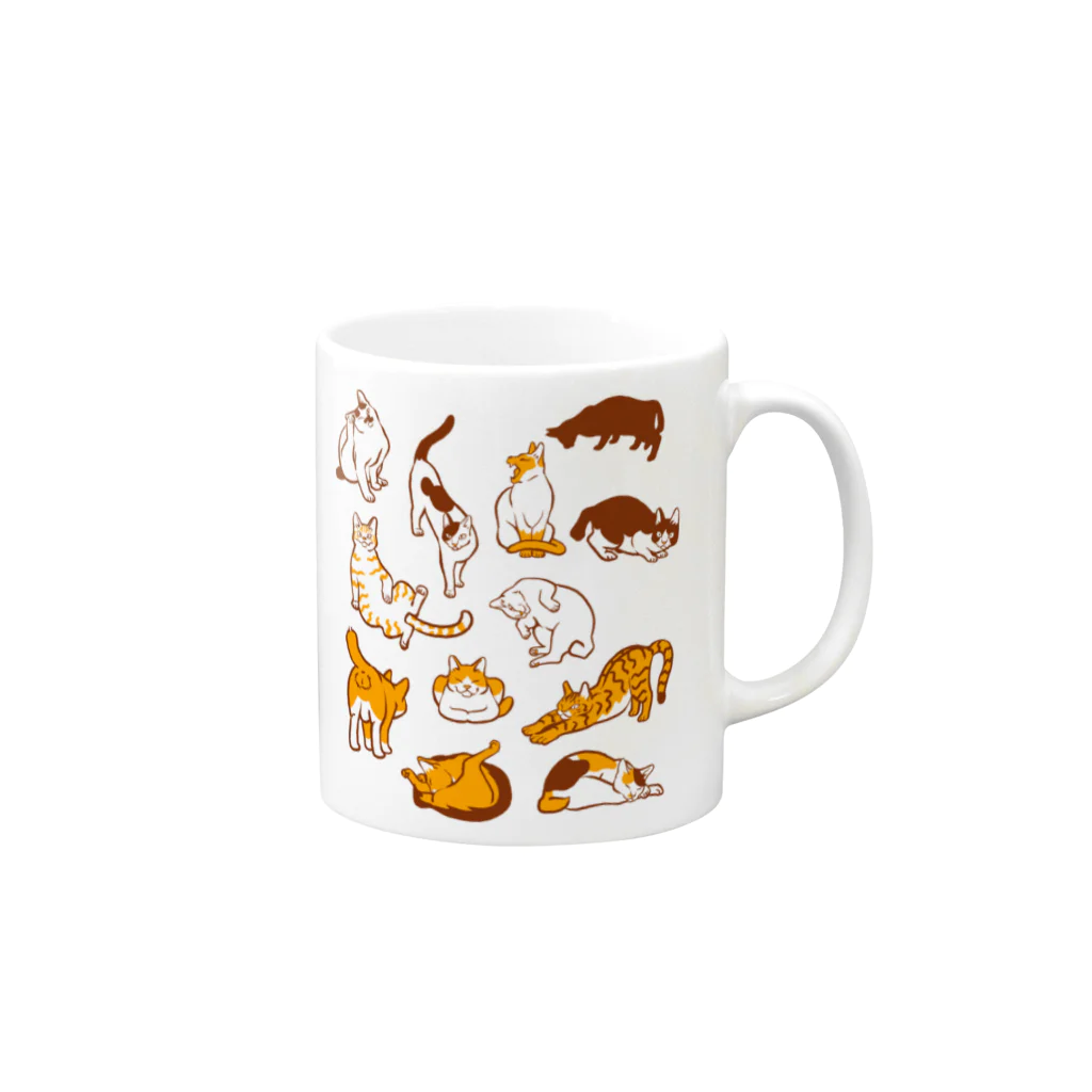 でんや　SUZURI店の雲猫 Mug :right side of the handle