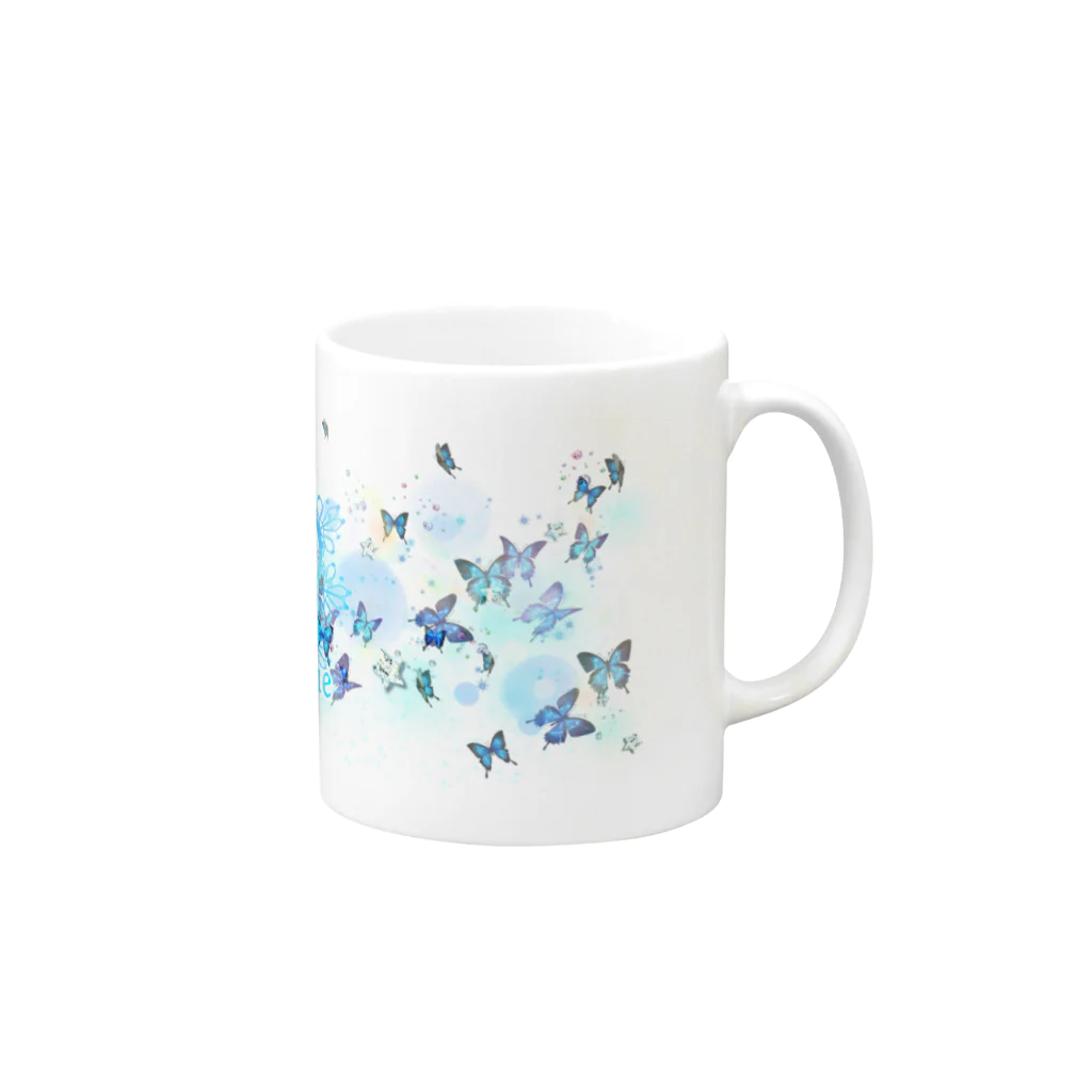 榛名🦋灯頼のDreamy blue Mug :right side of the handle