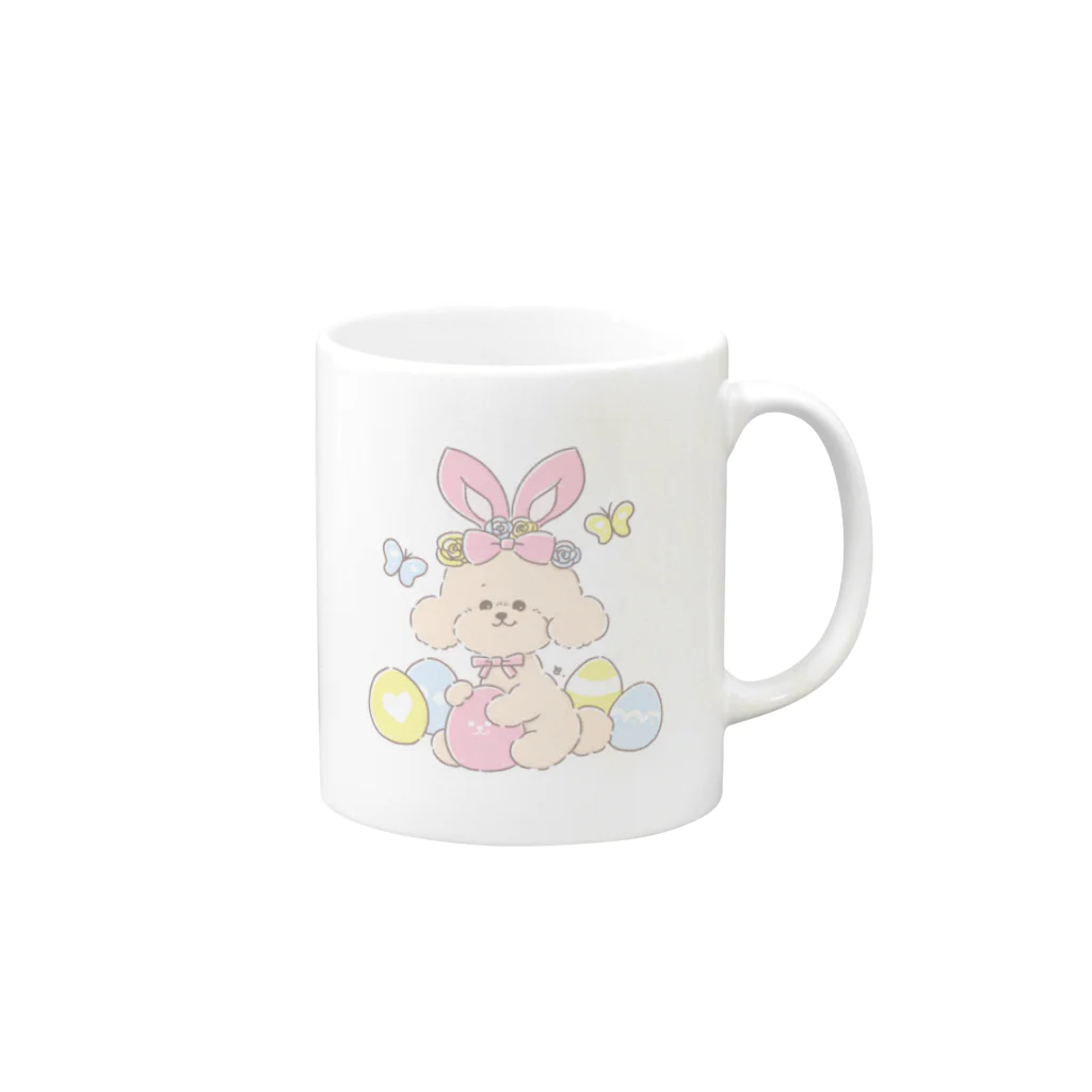 ししまる ともみのHappy Easter Dog!(Apricot) Mug :right side of the handle