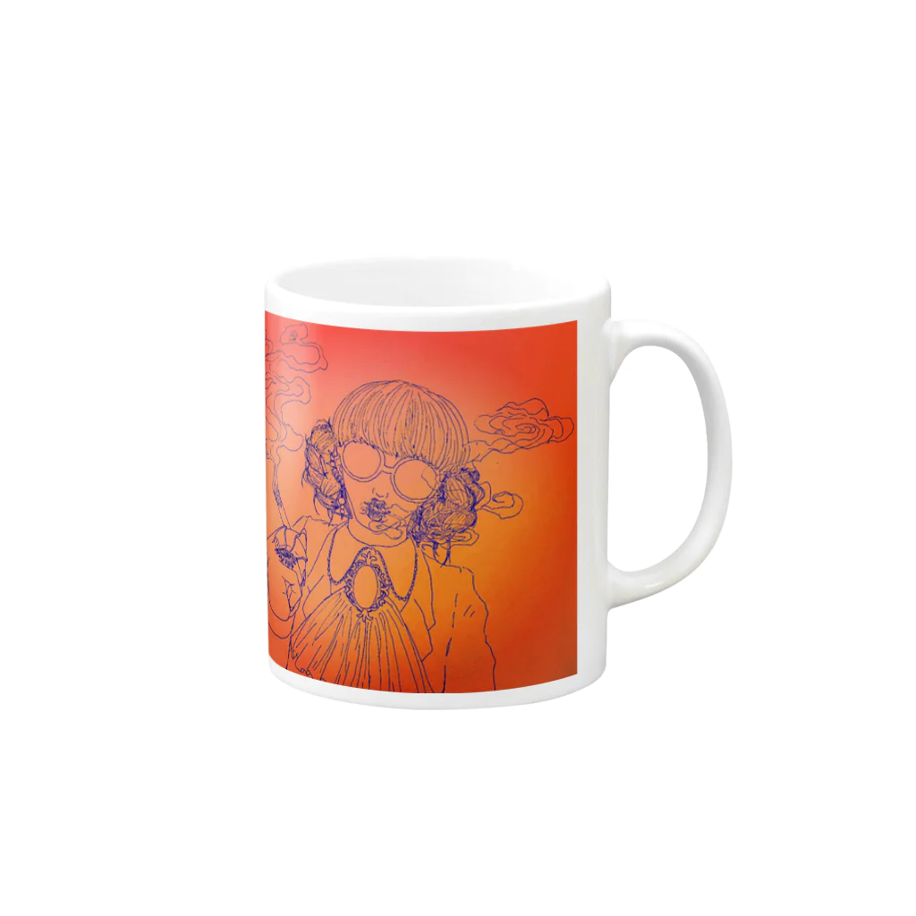 しぶき   やのサブカルくさい女 Mug :right side of the handle