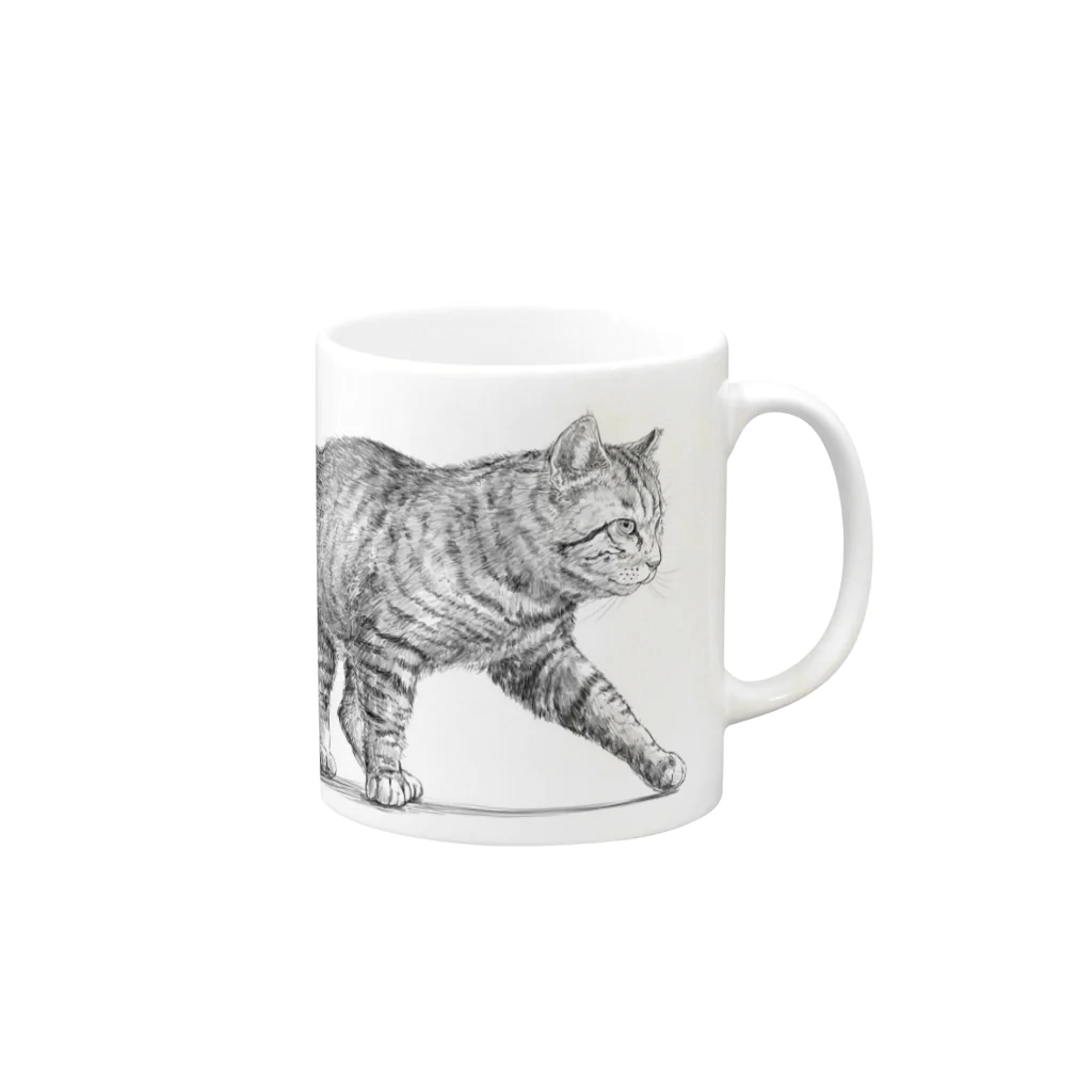 10-grove(Kidati)の【野良猫の行進】 Mug :right side of the handle