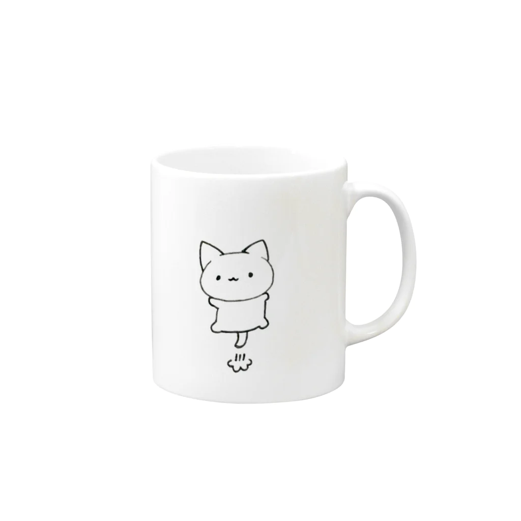 ぬいしろのめっちゃとぶねこ Mug :right side of the handle