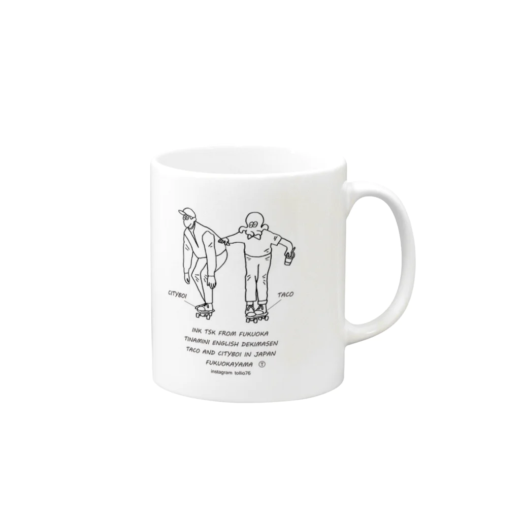 PlayBorsのfukuokayama Mug :right side of the handle