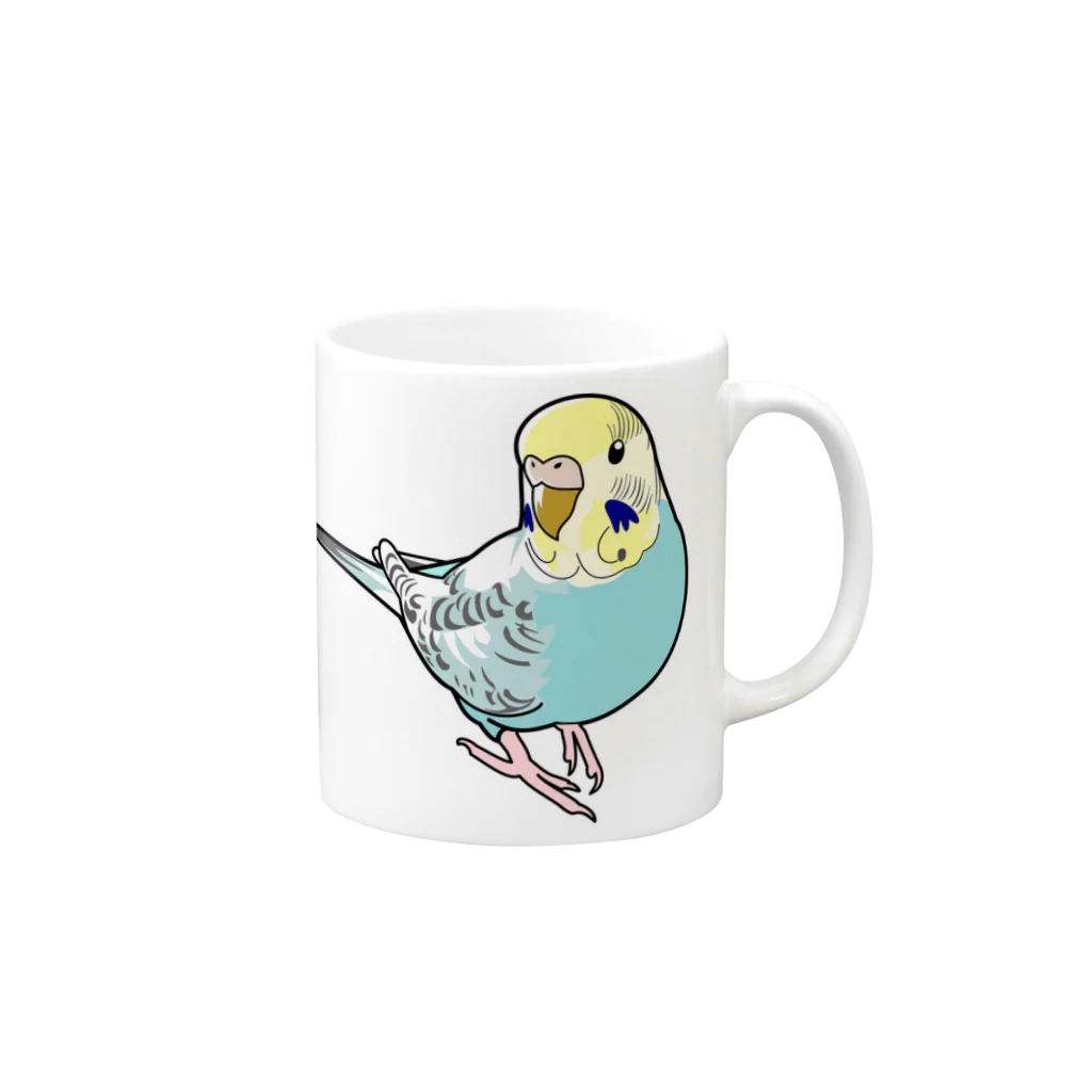 タカエリのセキセイインコ Mug :right side of the handle