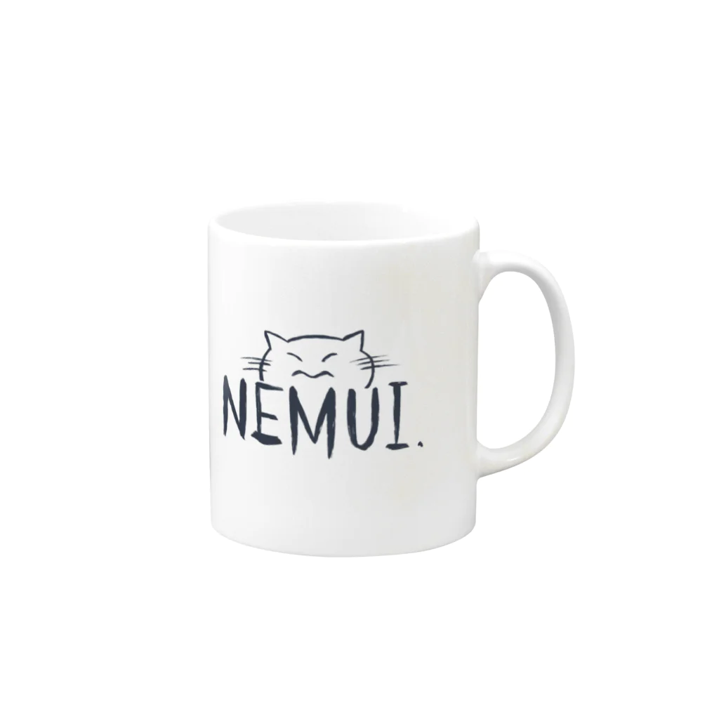 みねの庭のNEMUIねこ Mug :right side of the handle