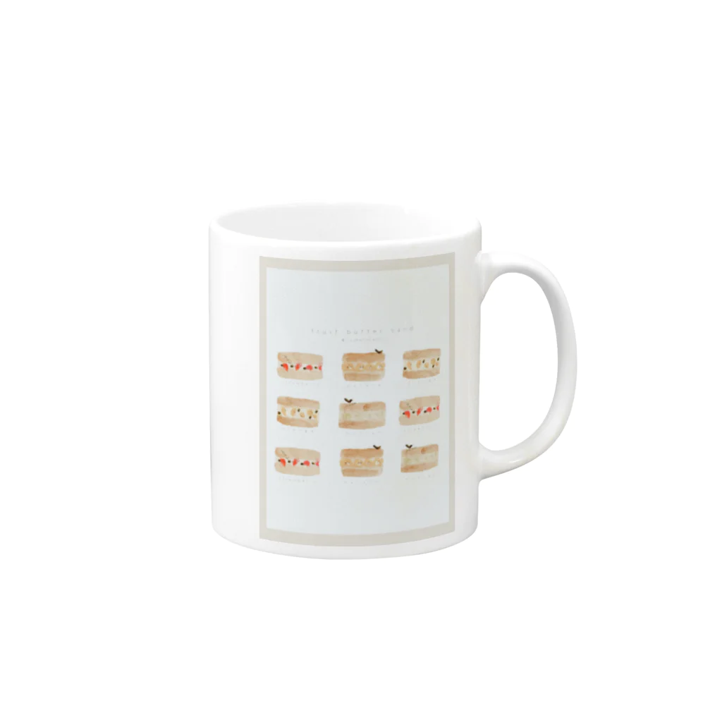 Mame's shopのfruit butter sand フチあり Mug :right side of the handle
