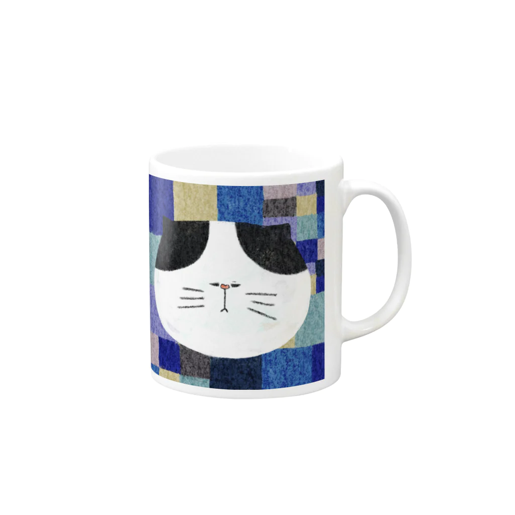 アトリエあおの猫のびっちゃん Mug :right side of the handle