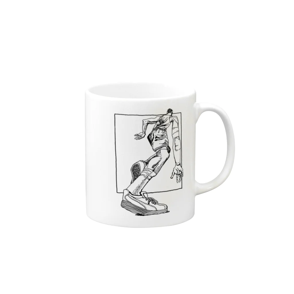 YU's SHOPのバスケットボールプレーヤー（RJ） Mug :right side of the handle