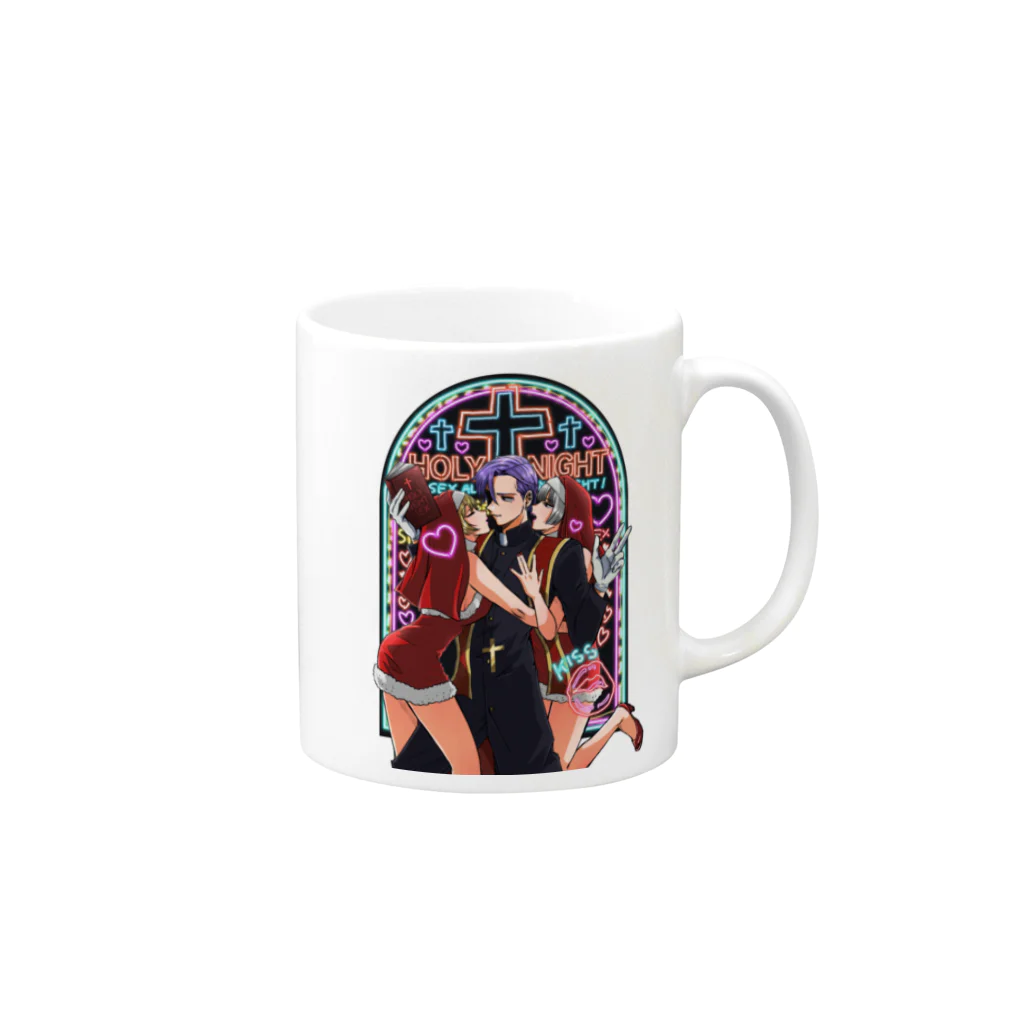 趣味のコーナーのHOLY ♰ NIGHT Mug :right side of the handle