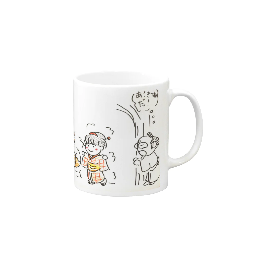 中華そば寿限無の王子のきつね Mug :right side of the handle