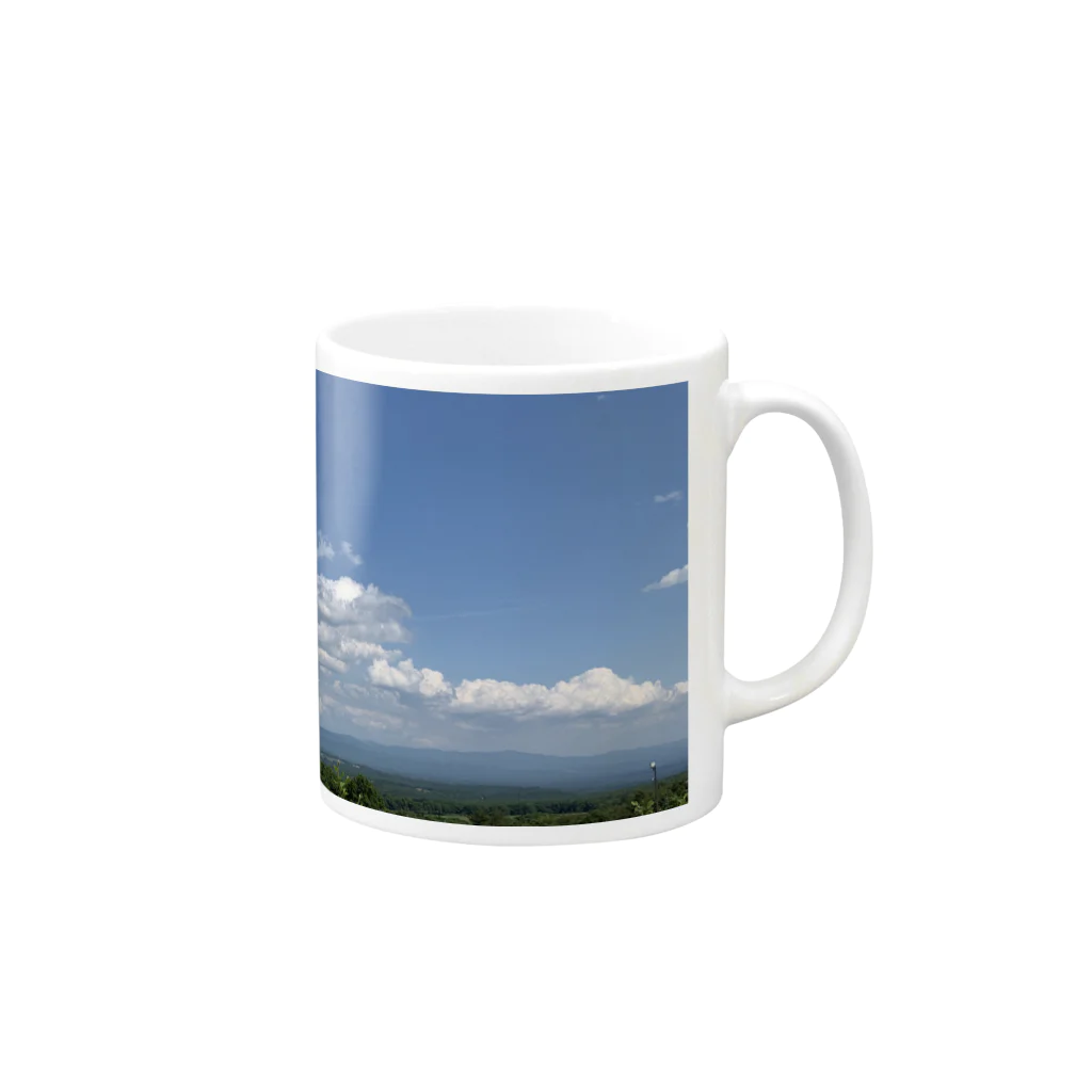 (U・∞・U)の高原の青空 Mug :right side of the handle