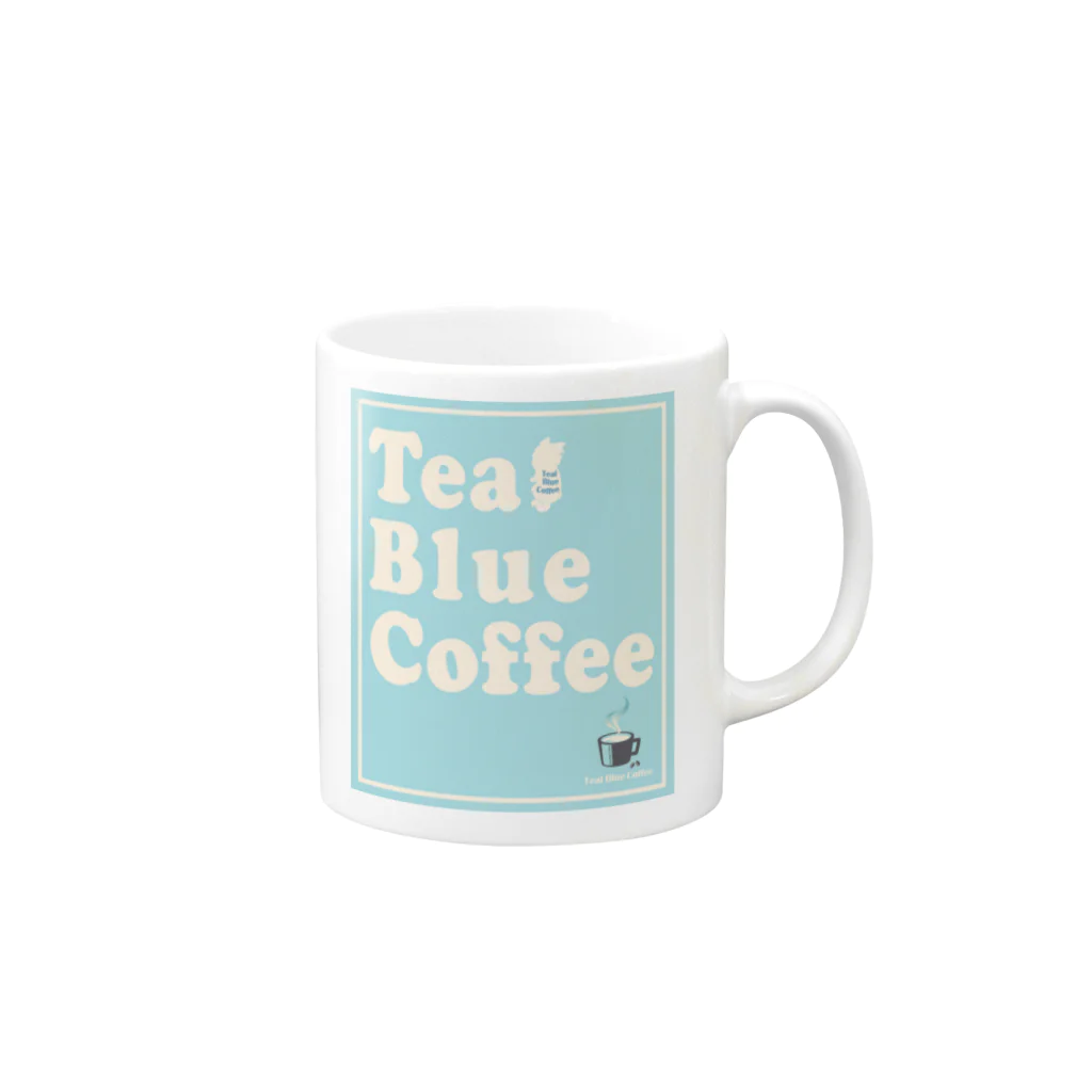 Teal Blue Coffeeのポスターどこに貼る？ Mug :right side of the handle