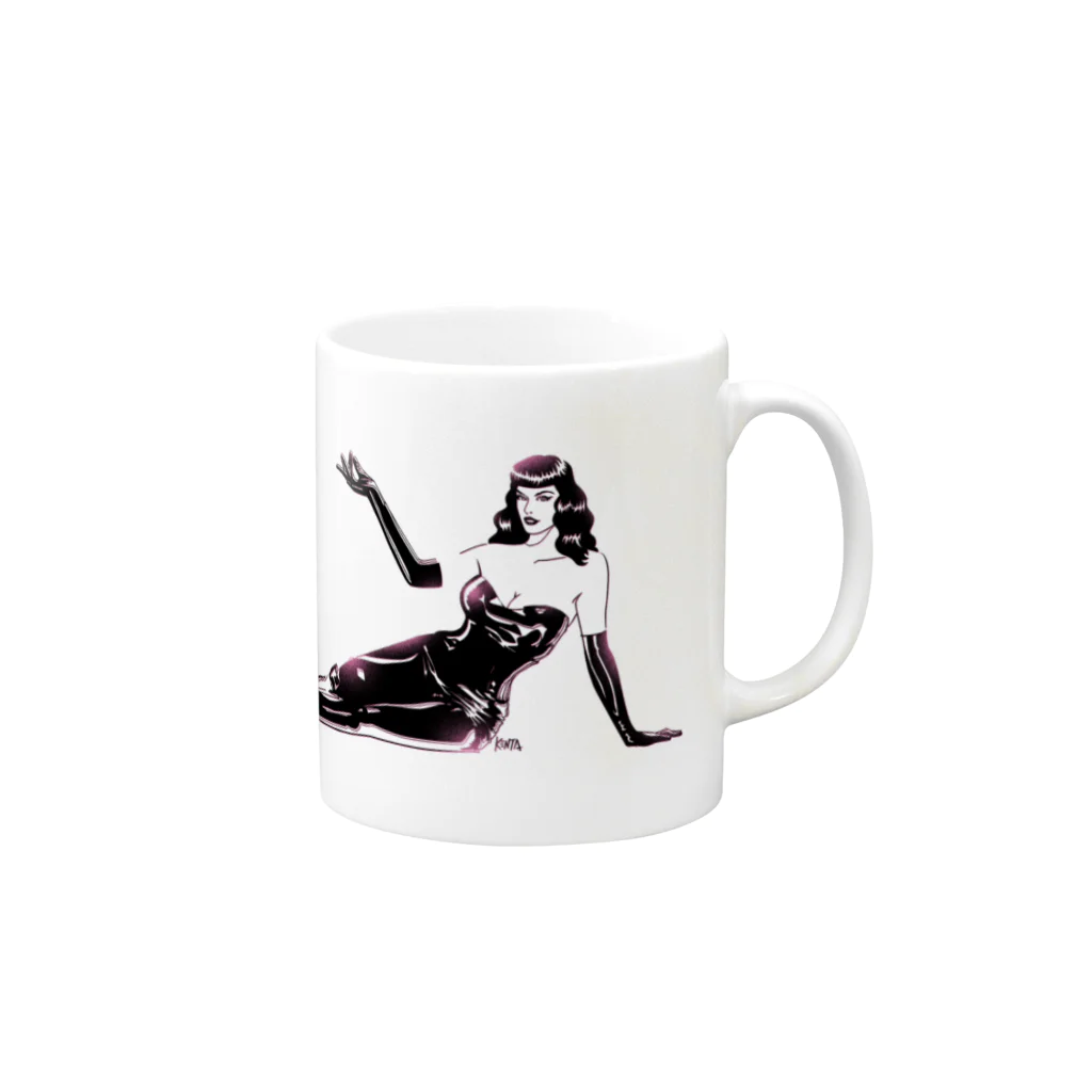 SIXTY-NINE FACTORYのpinup girl Mug :right side of the handle