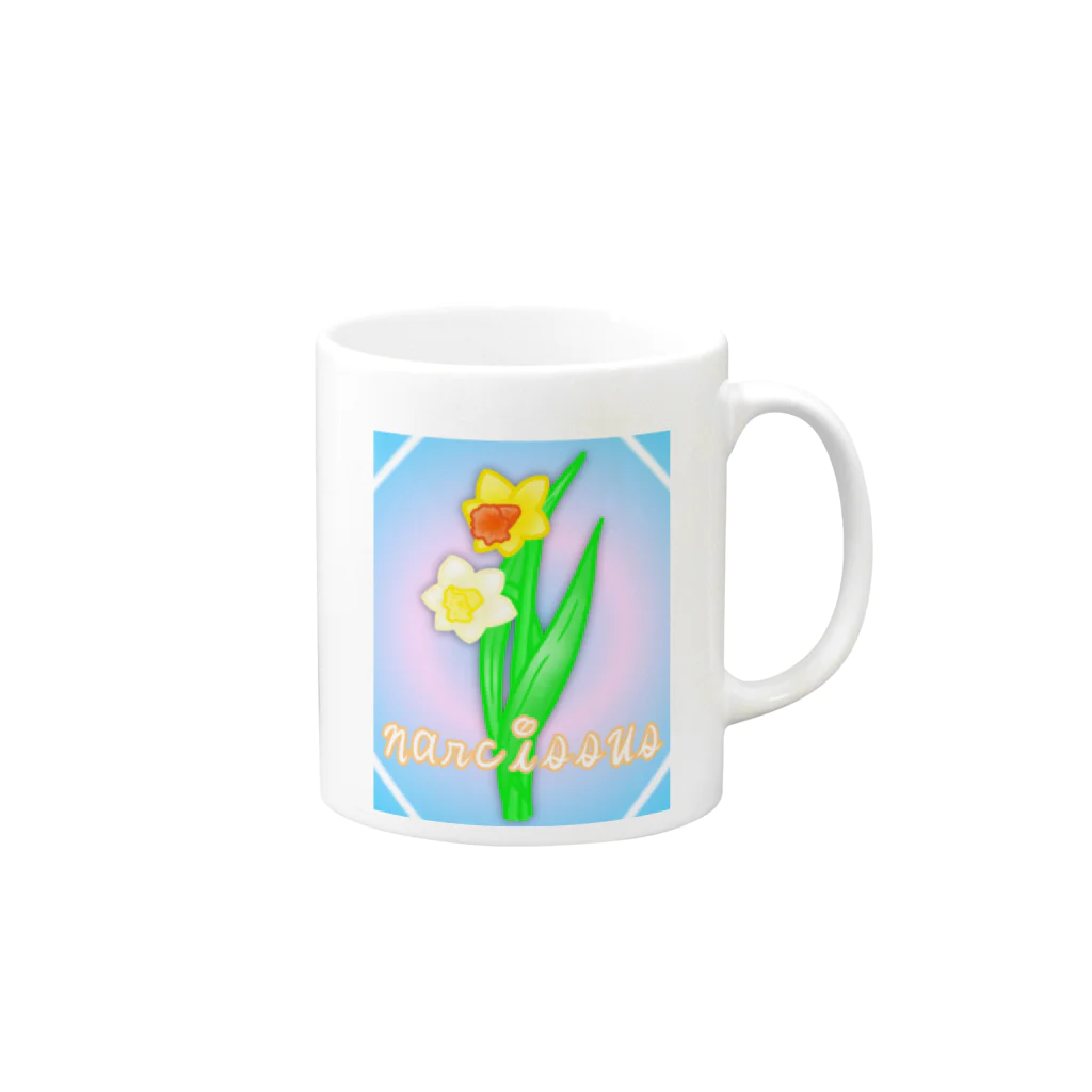 Lily bird（リリーバード）のnarcissus 水仙 Mug :right side of the handle