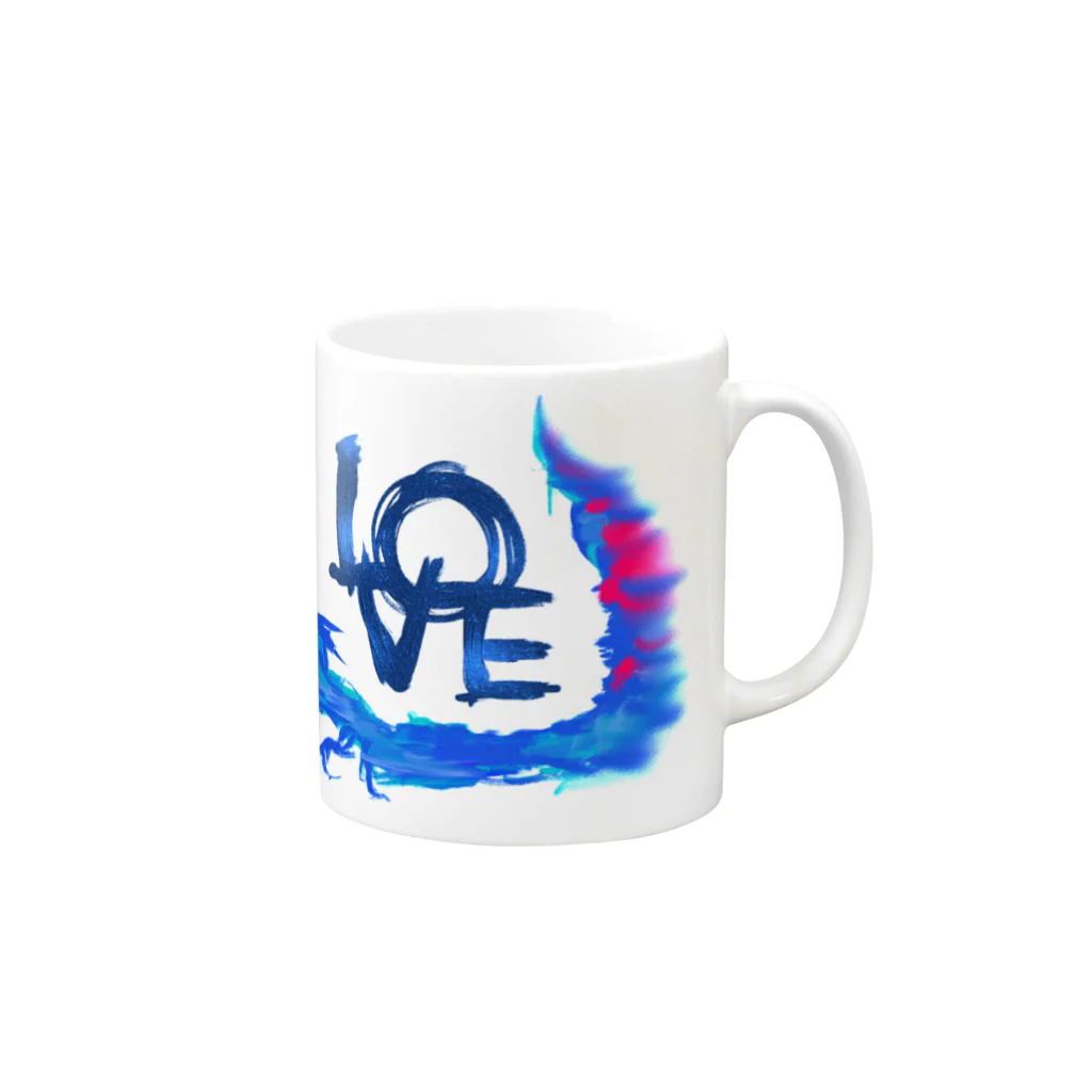 ULTRA HEALTHY SUPER SEXYのL🔵VE & BLUE Mug :right side of the handle