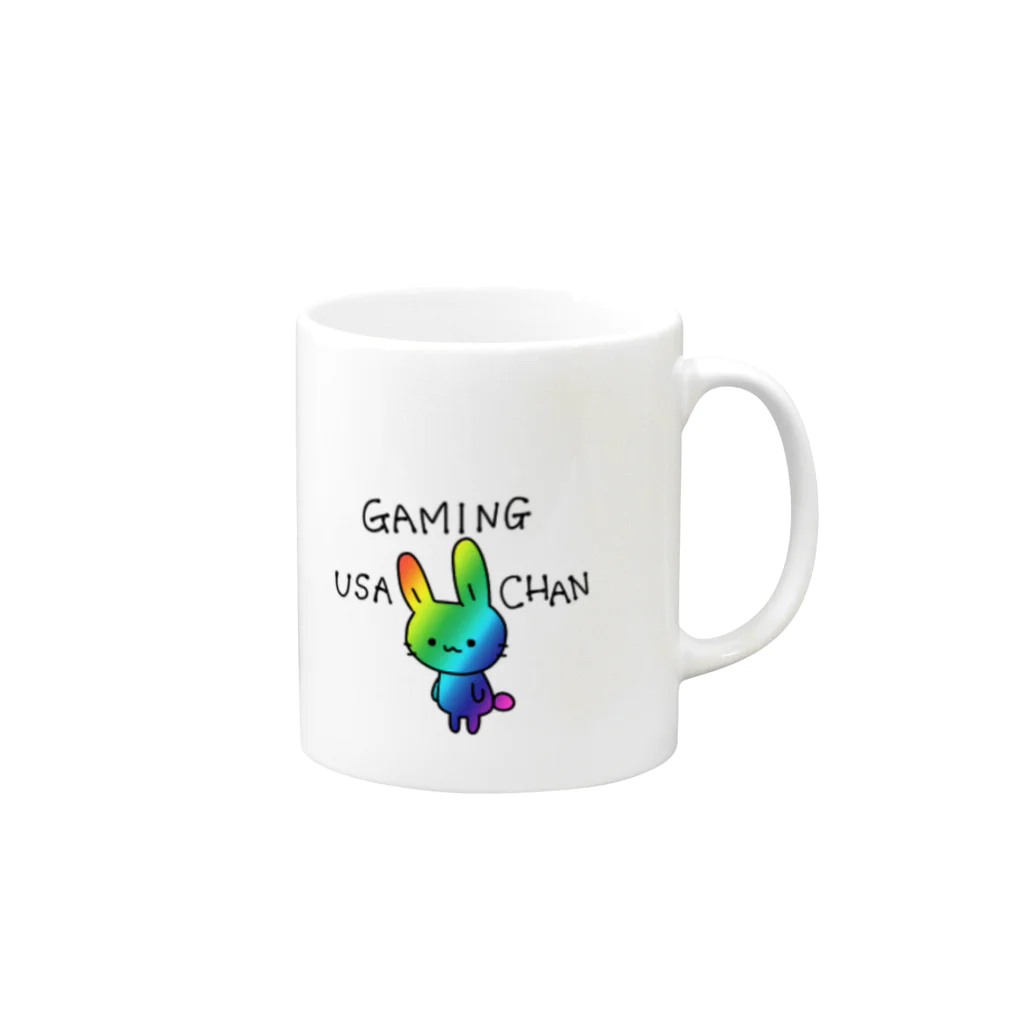 もものはな屋のGAMING USACHAN Mug :right side of the handle