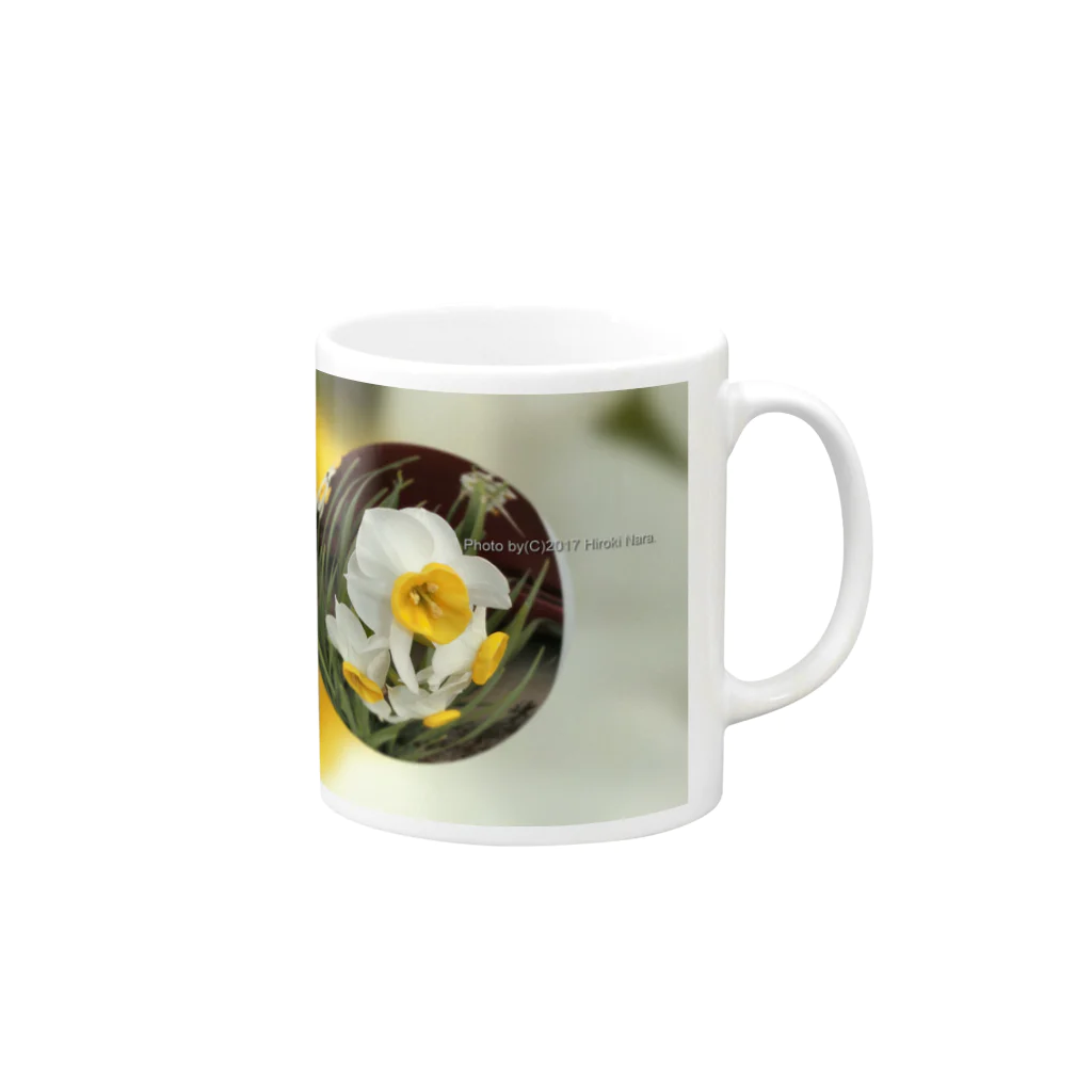 hiroki-naraの光景　sight735　水仙 花 FLOWERS　　宙玉（そらたま） Mug :right side of the handle