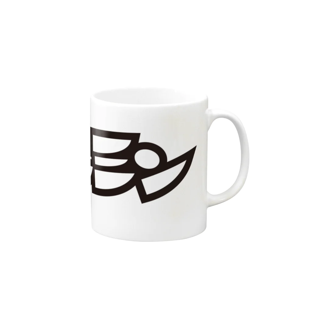 ベンジャミンのベンジャミン ロゴ (白黒) Mug :right side of the handle