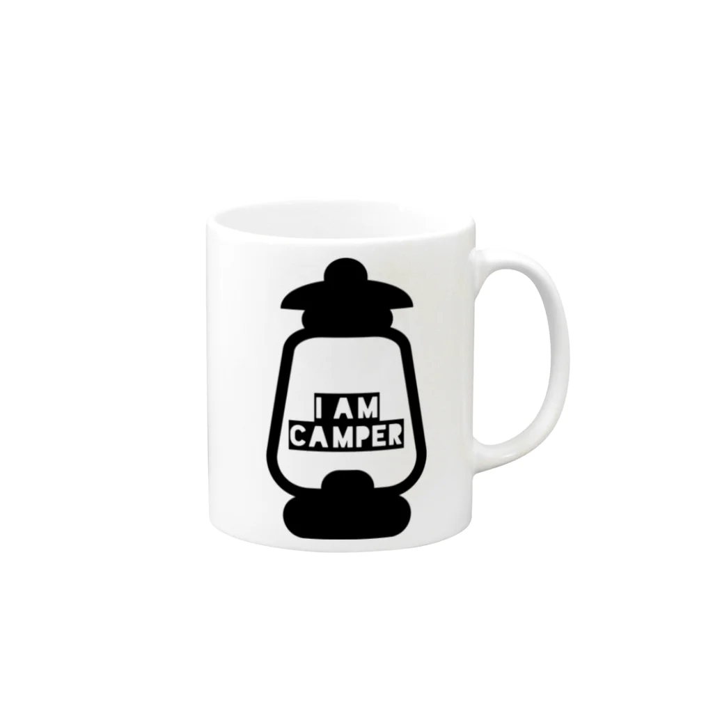onezsideのI AM CAMPER Mug :right side of the handle