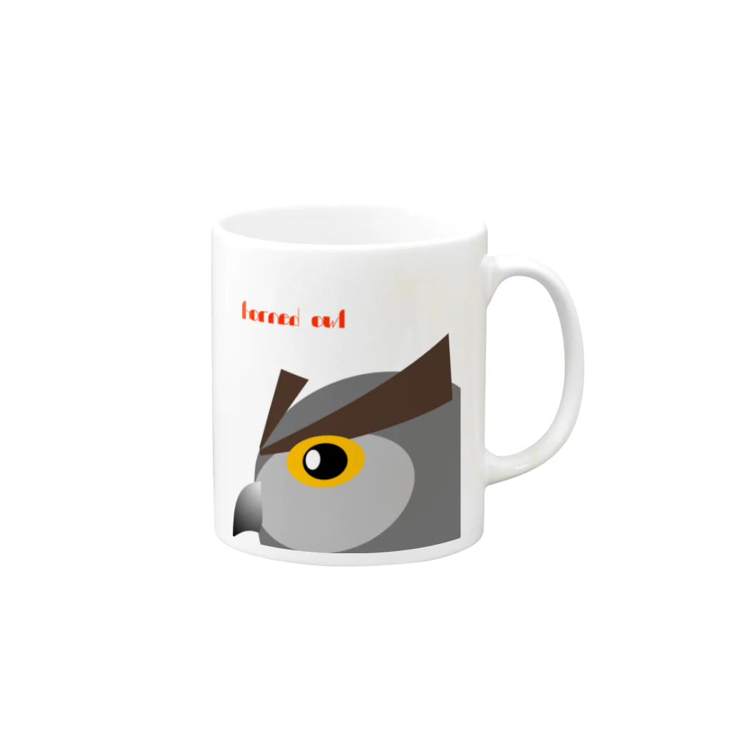 sevenoverlineのhornedowl Mug :right side of the handle