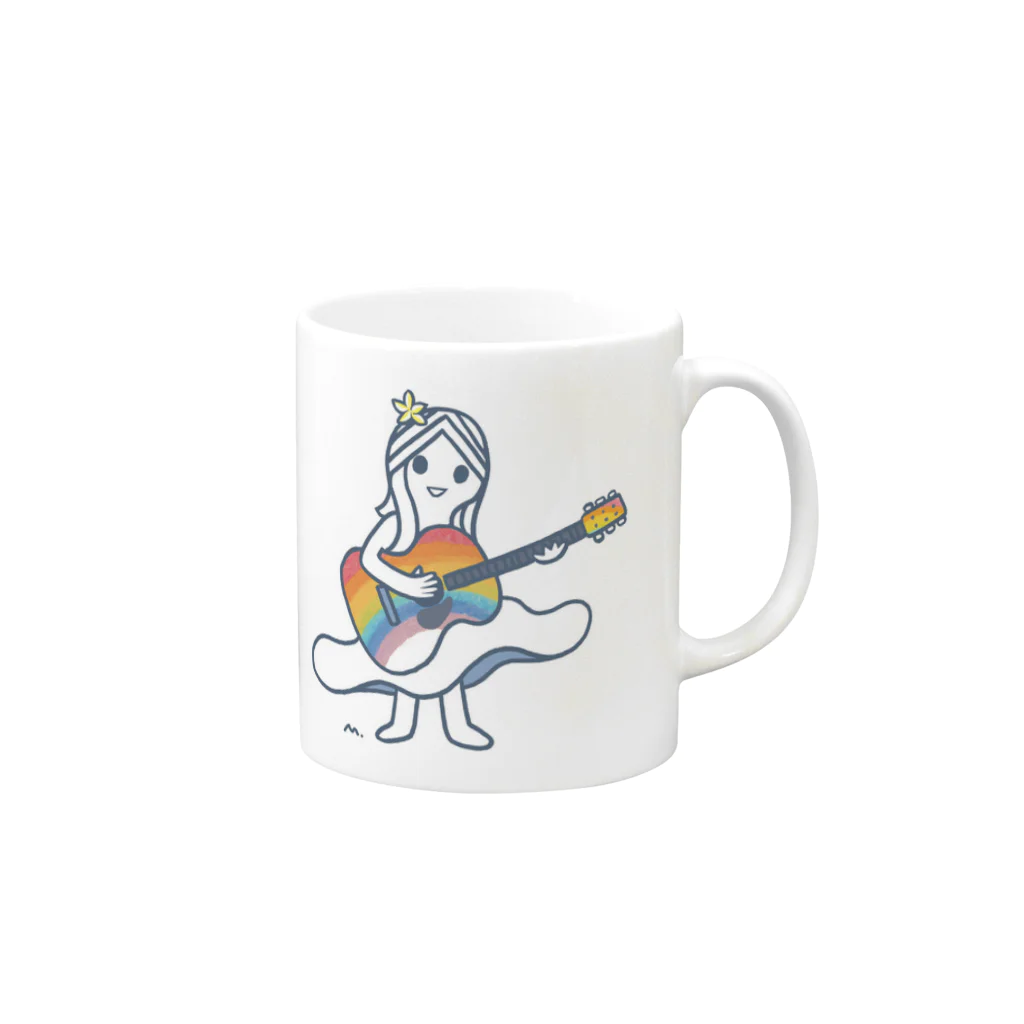 rainbow guitar girlのrainbow guitar girl  Mug :right side of the handle