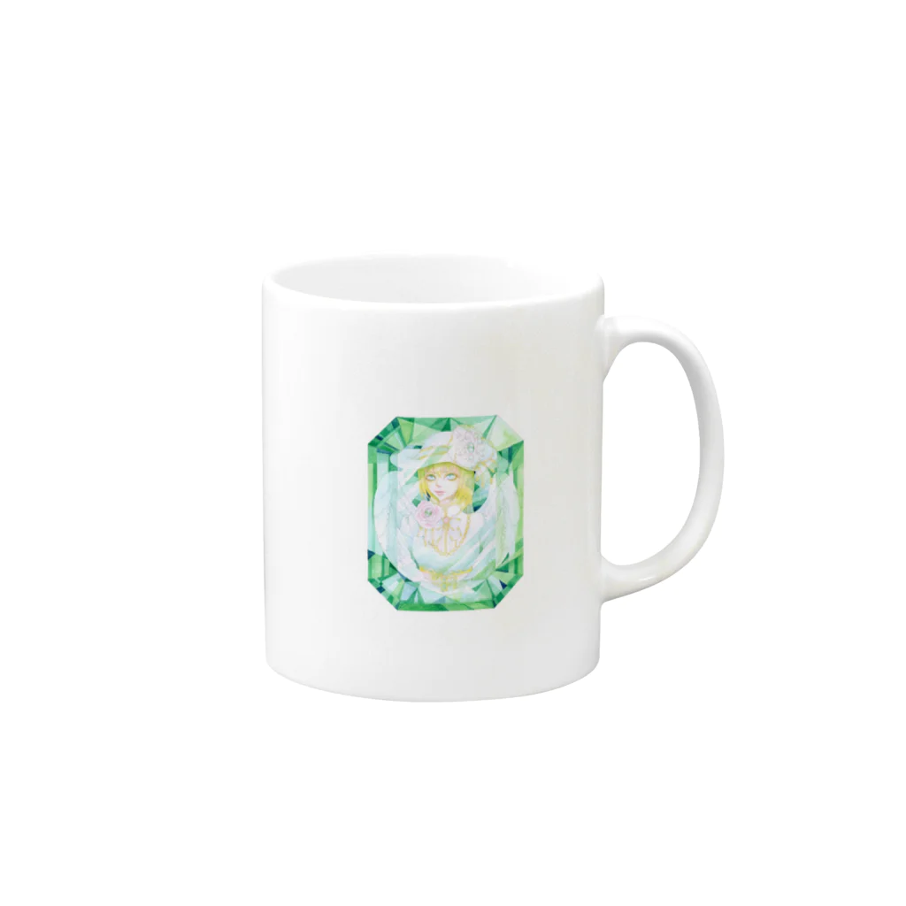 乙のえめらるど Mug :right side of the handle