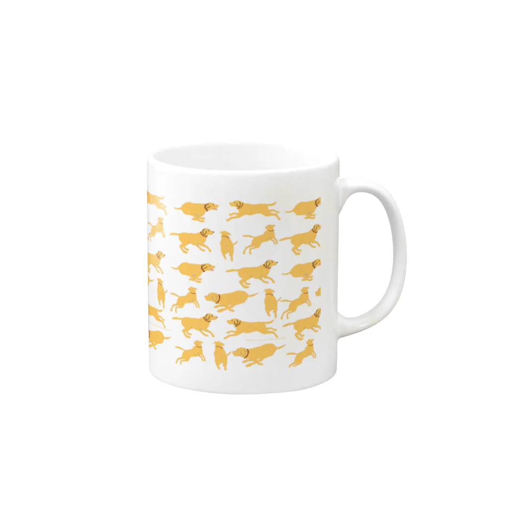 DOGLABのラブラドールライフ　イエロー Mug :right side of the handle