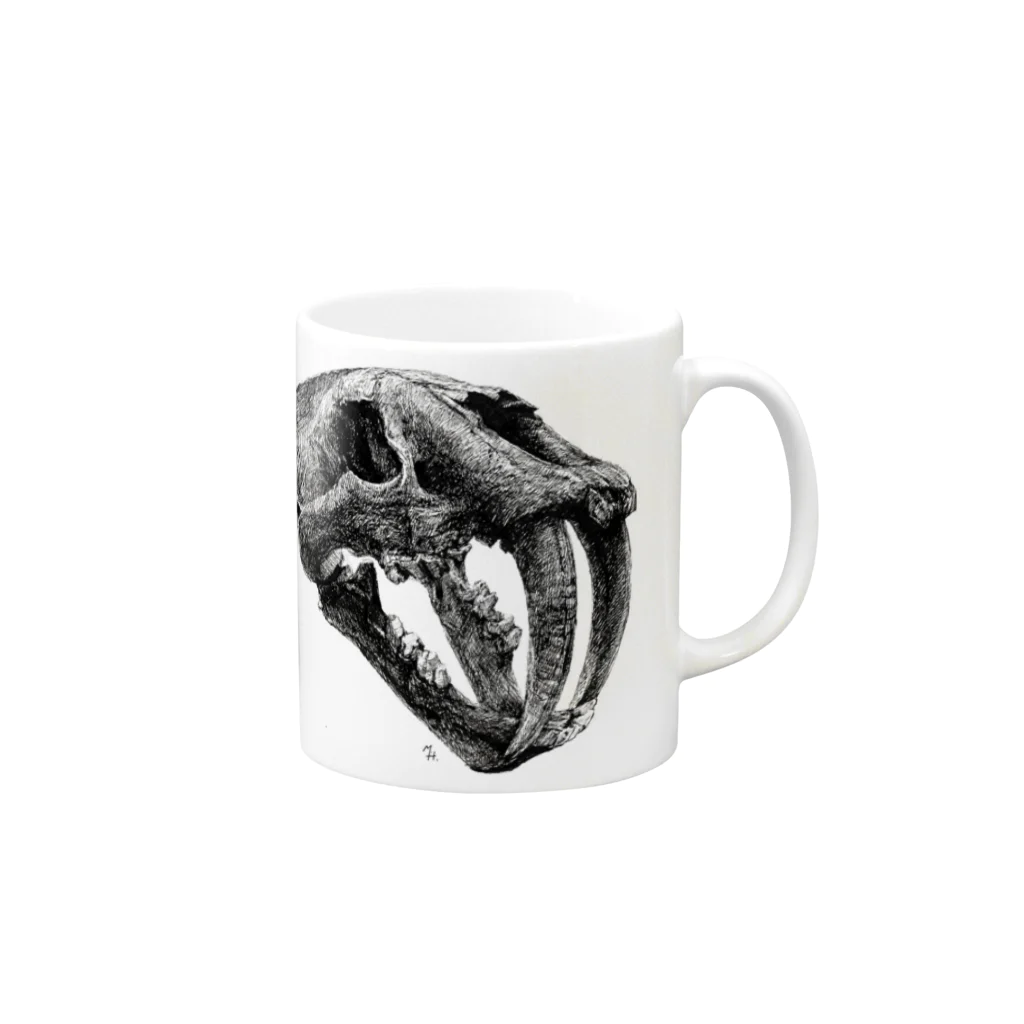 segasworksのSmilodon(skull) Mug :right side of the handle