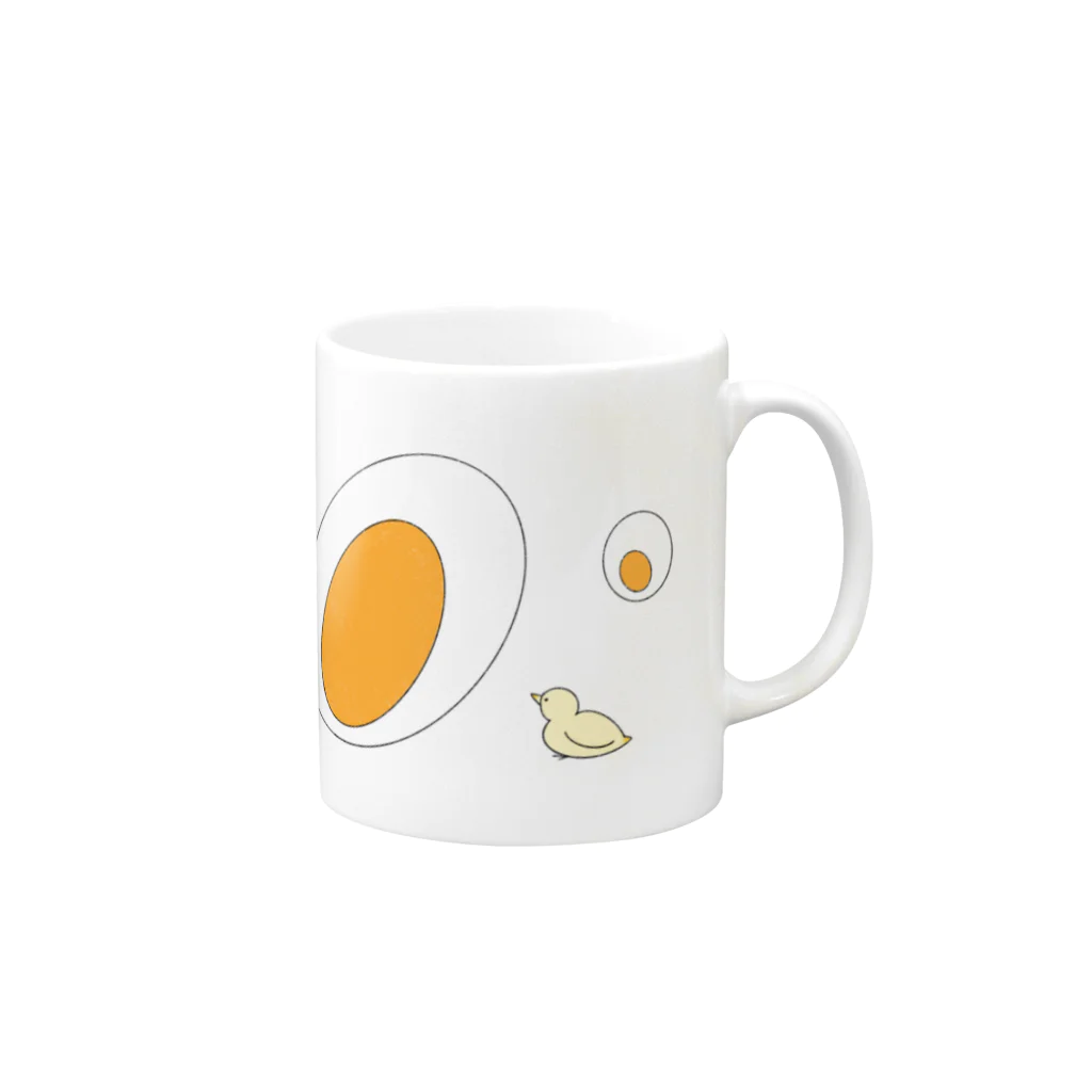 Lucieの鶏が先か卵が先か Mug :right side of the handle