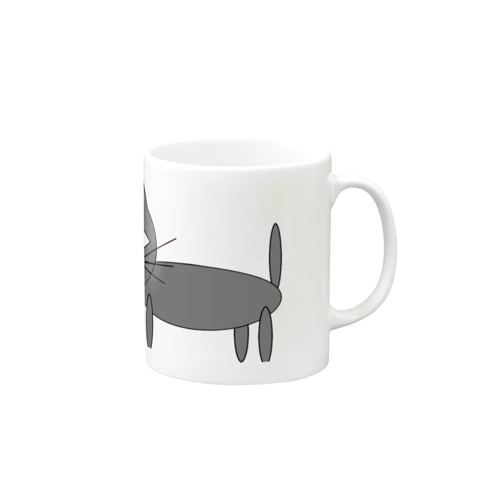こむねこ屋のこむ猫コップ類 Mug :right side of the handle