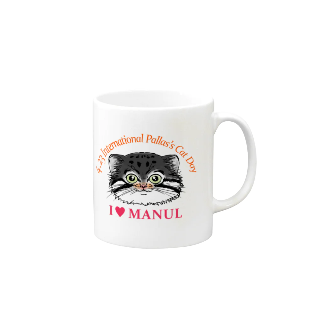 猫と魚とのI♥MANUL マグカップの取っ手の右面