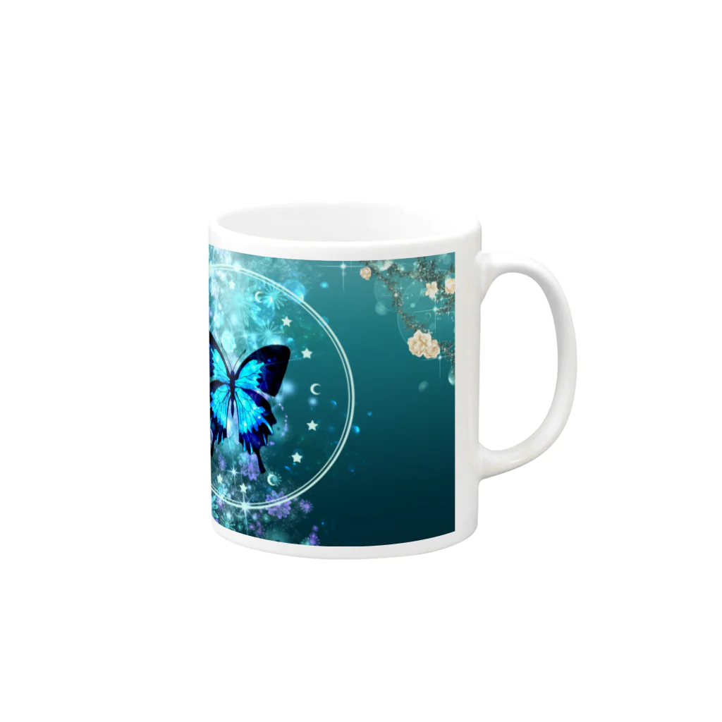 榛名🦋灯頼のDeramy jade blue Mug :right side of the handle